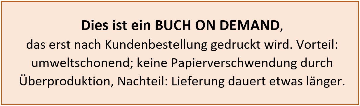 Buch on Demand Hinweis